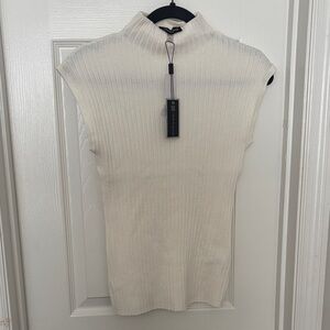 Cable & Gauge Cream Ribbed Women's Blouse